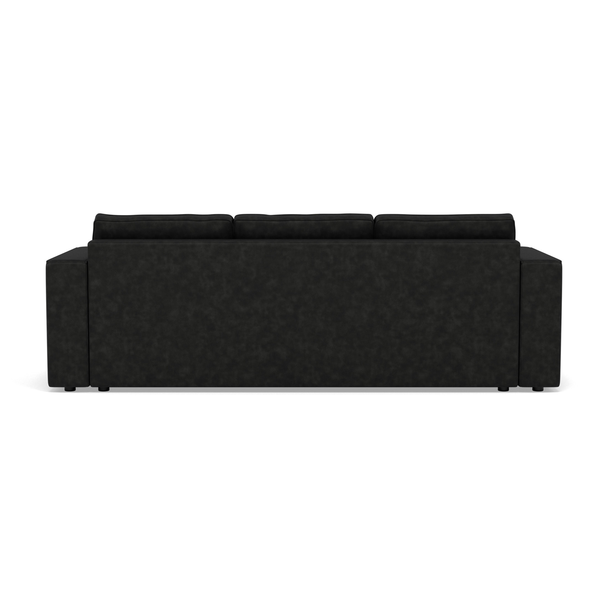 Topaze - canapé droit 3 places convertible avec coffre en simili - Noir