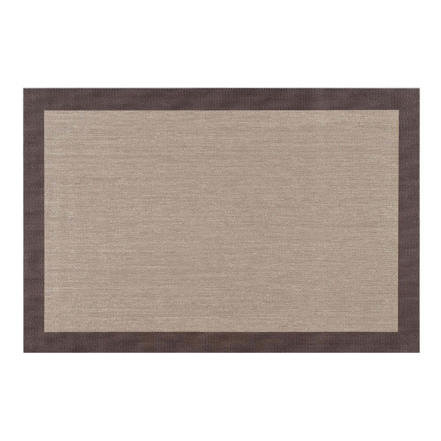 Alfombra de vinilo tejido LEBLON con cenefa Beige-choco