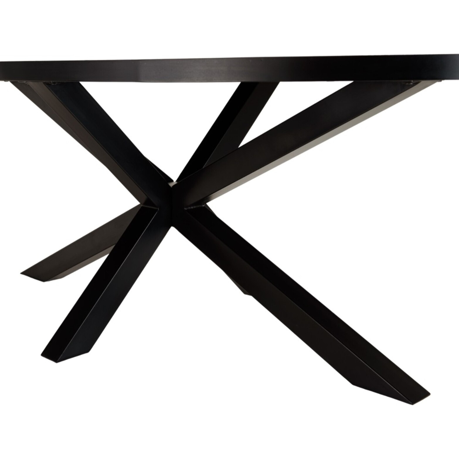 BASILE - Table à manger 220x110 couleur rouille effet pierre