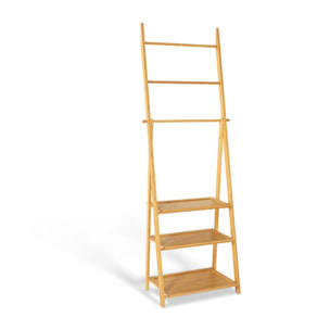 Porte-serviettes Maya 3 niveaux avec étagères en bambou