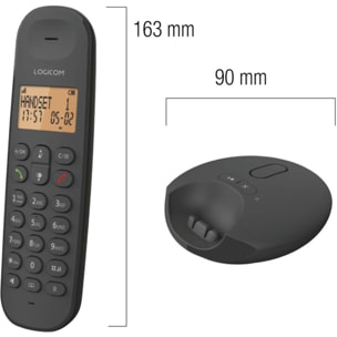Téléphone sans fil LOGICOM Iloa Solo Répondeur Noir