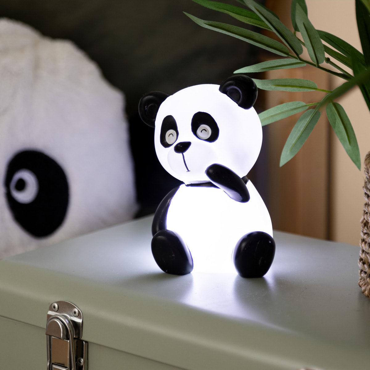 Veilleuse enfant à pile panda "Andy" blanc H13,5cm