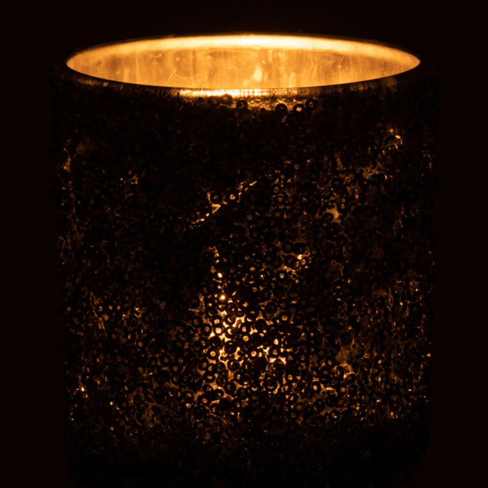 J-Line photophore Paillettes - verre - gris - medium - 2 pcs