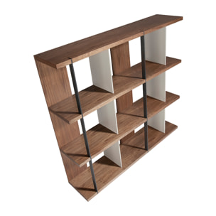 Estantería Angel Cerda madera chapada en nogal 180x40x170cm