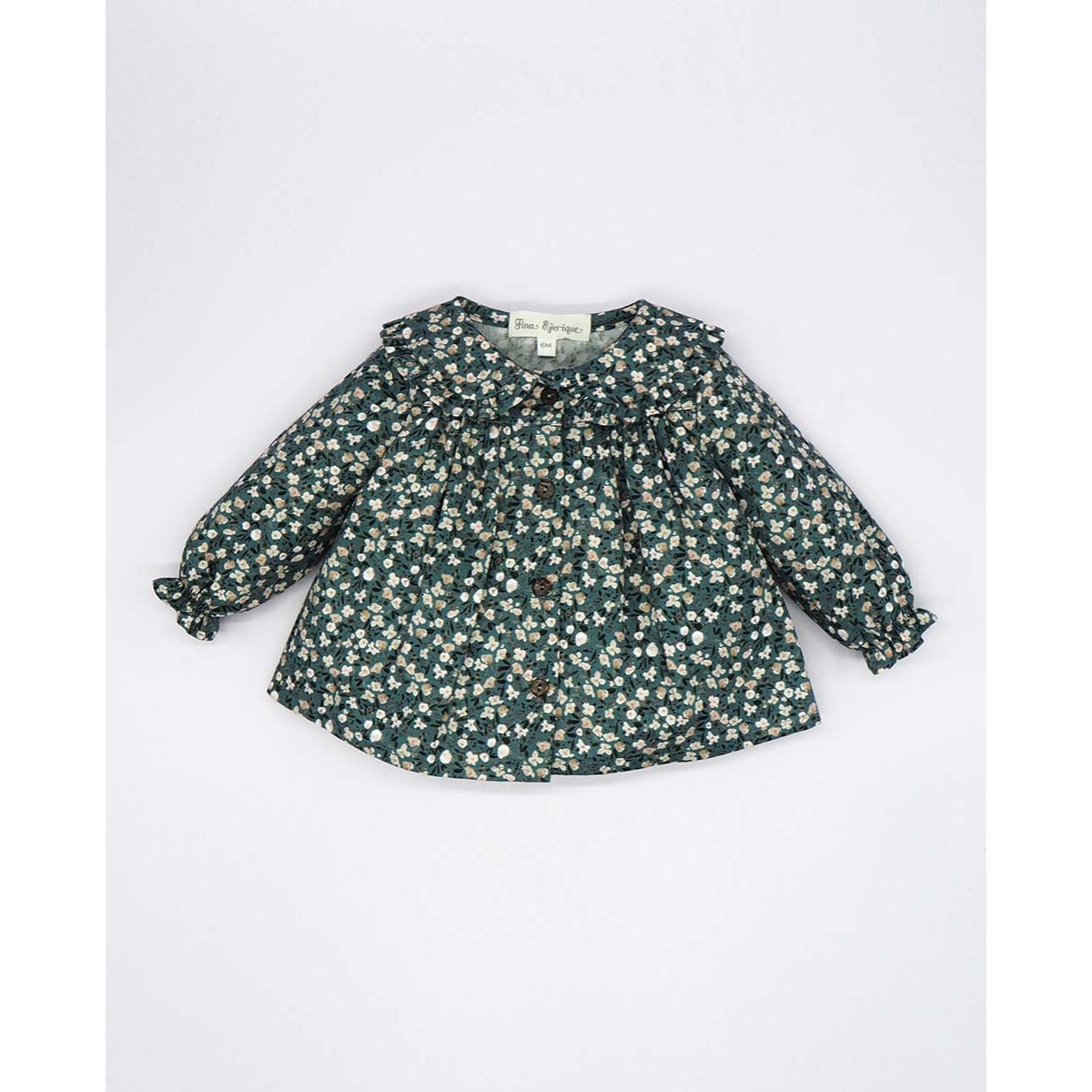 BLUSA ABOTONADA FLORES AZUL