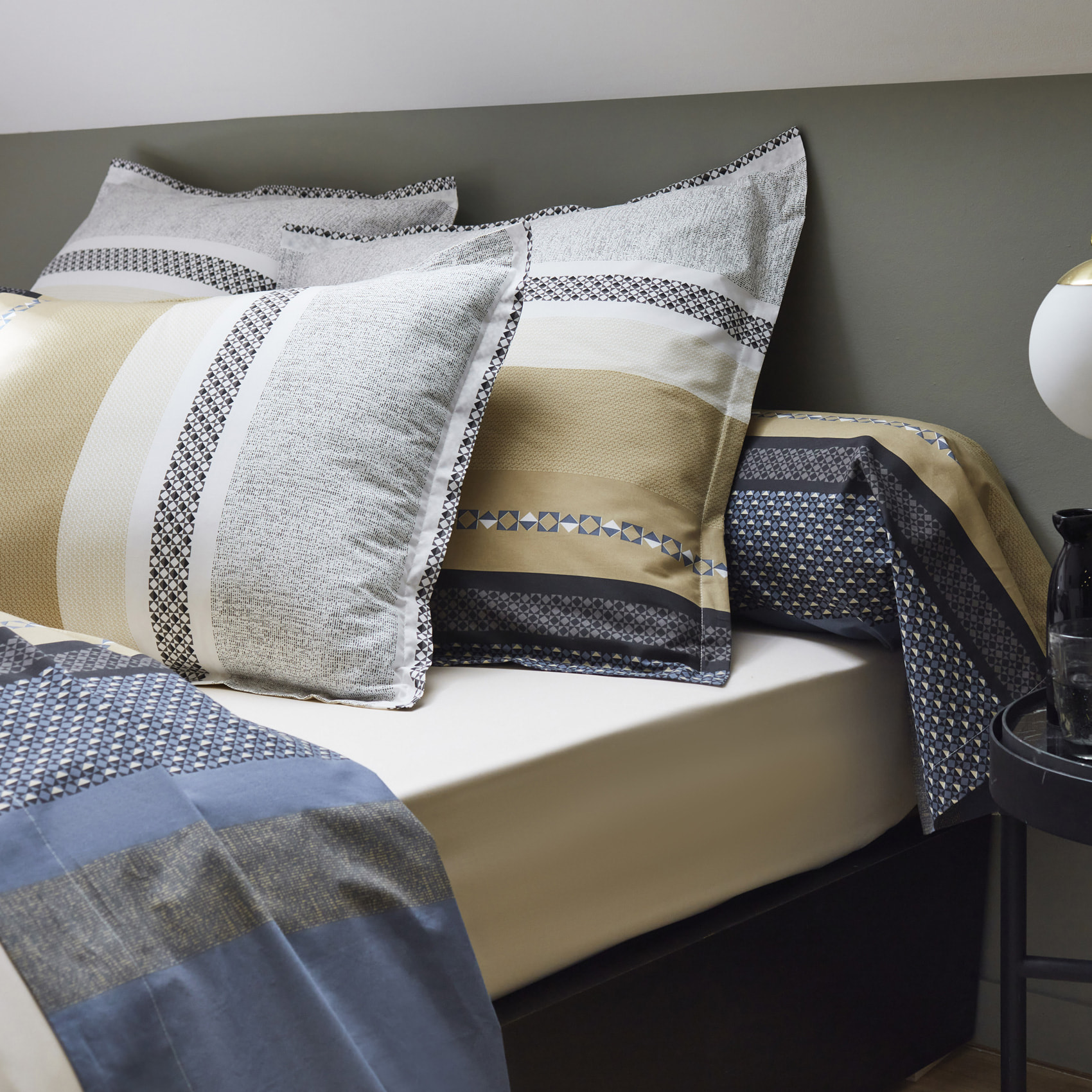 Ensemble draps et traversin Marlow - Beige