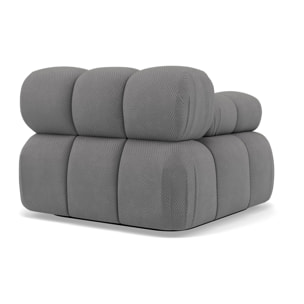 Ruby - module d'assise gauche en velours texturé - Gris