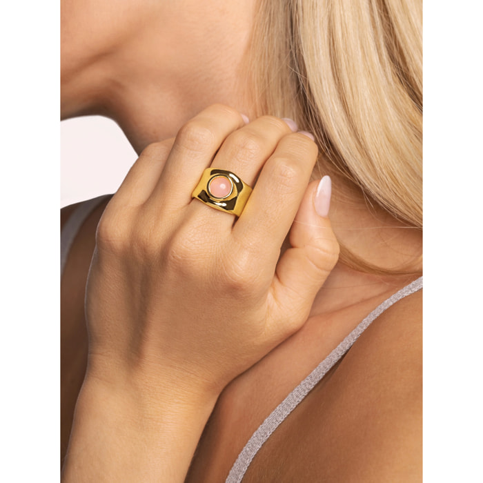 Anello My Rose Quartz Placcato Oro