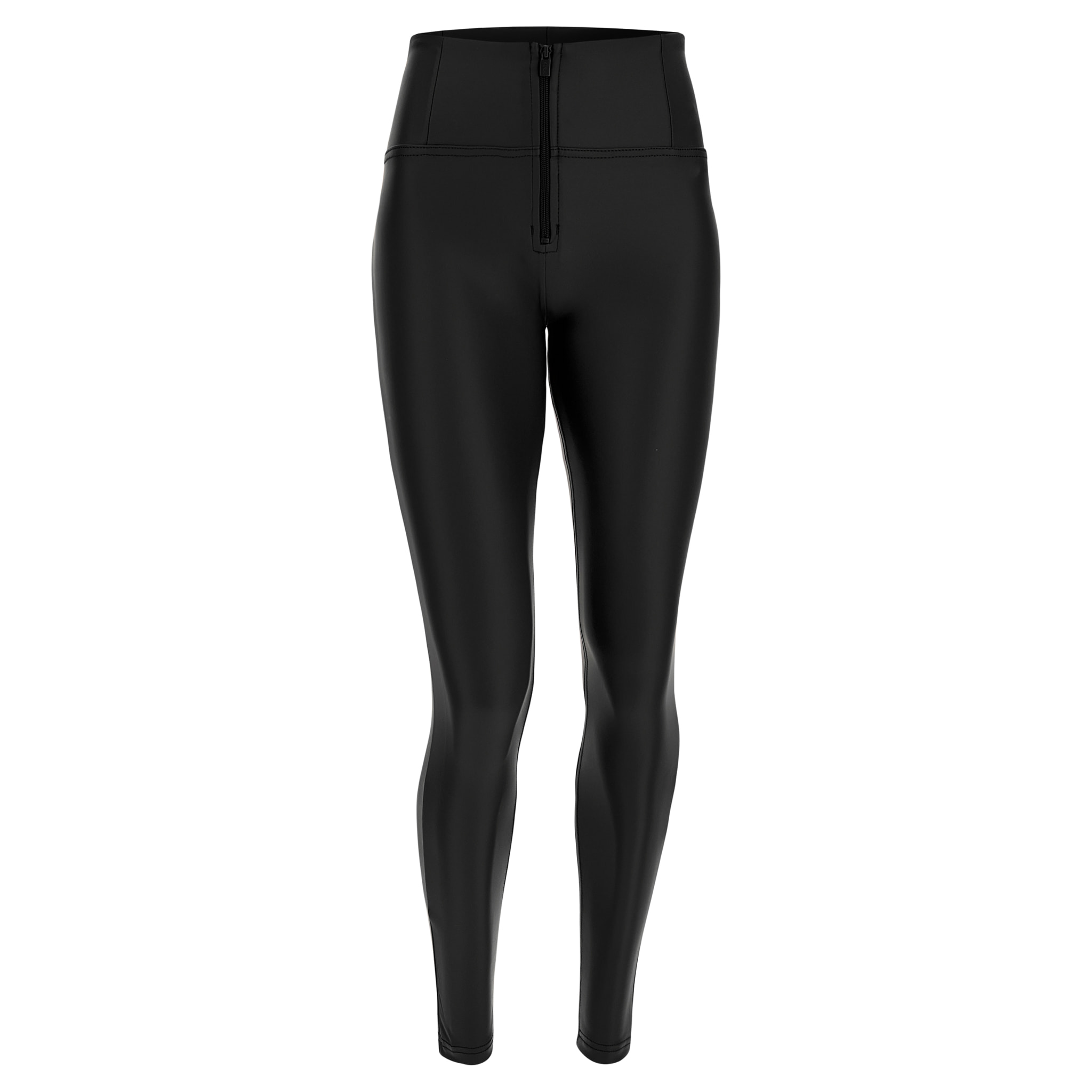 Pantaloni push up WR.UP® skinny vita alta con zip similpelle