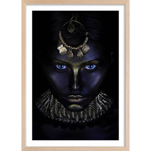 Affiche d'art gold queen Affiche + cadre en bois - Chêne