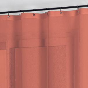 Voilage à anneaux noirs amovibles - Terracotta