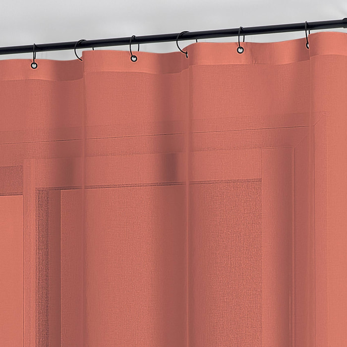 Voilage à anneaux noirs amovibles - Terracotta