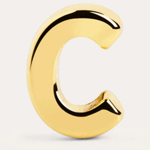 Pendiente Suelto Letter Plata Baño Oro