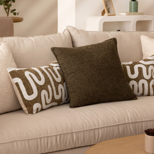 Coussin bouclette Soana vert kaki 45x45cm