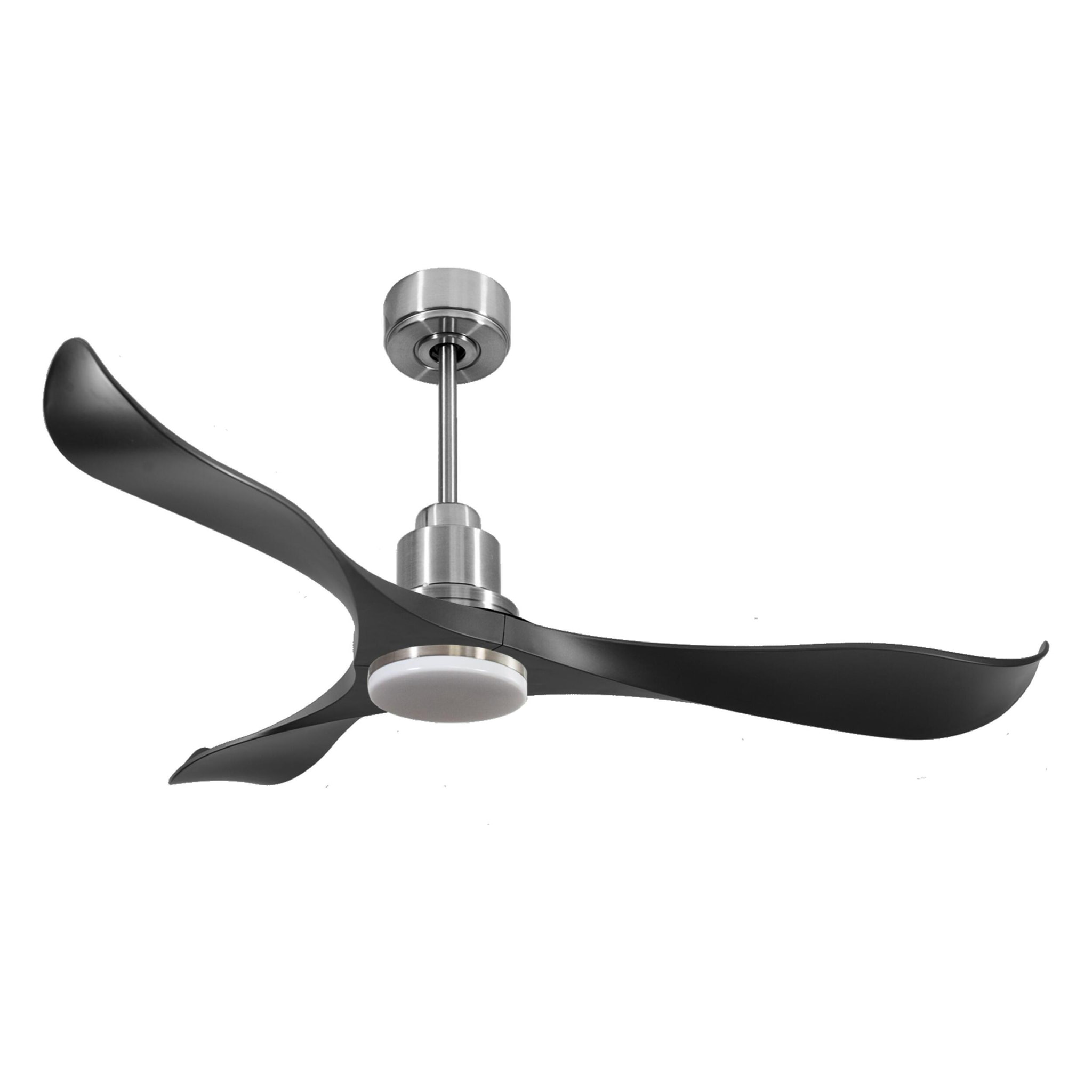 Ventilateur de plafond Réversible  Thermostat Dimmable Wifi Moteur à courant continu Toits en pente Télécommande Lumière à trois tons Adaptateur 2/3 Lames