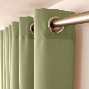 Rideau uni à oeillets - Vert Olive