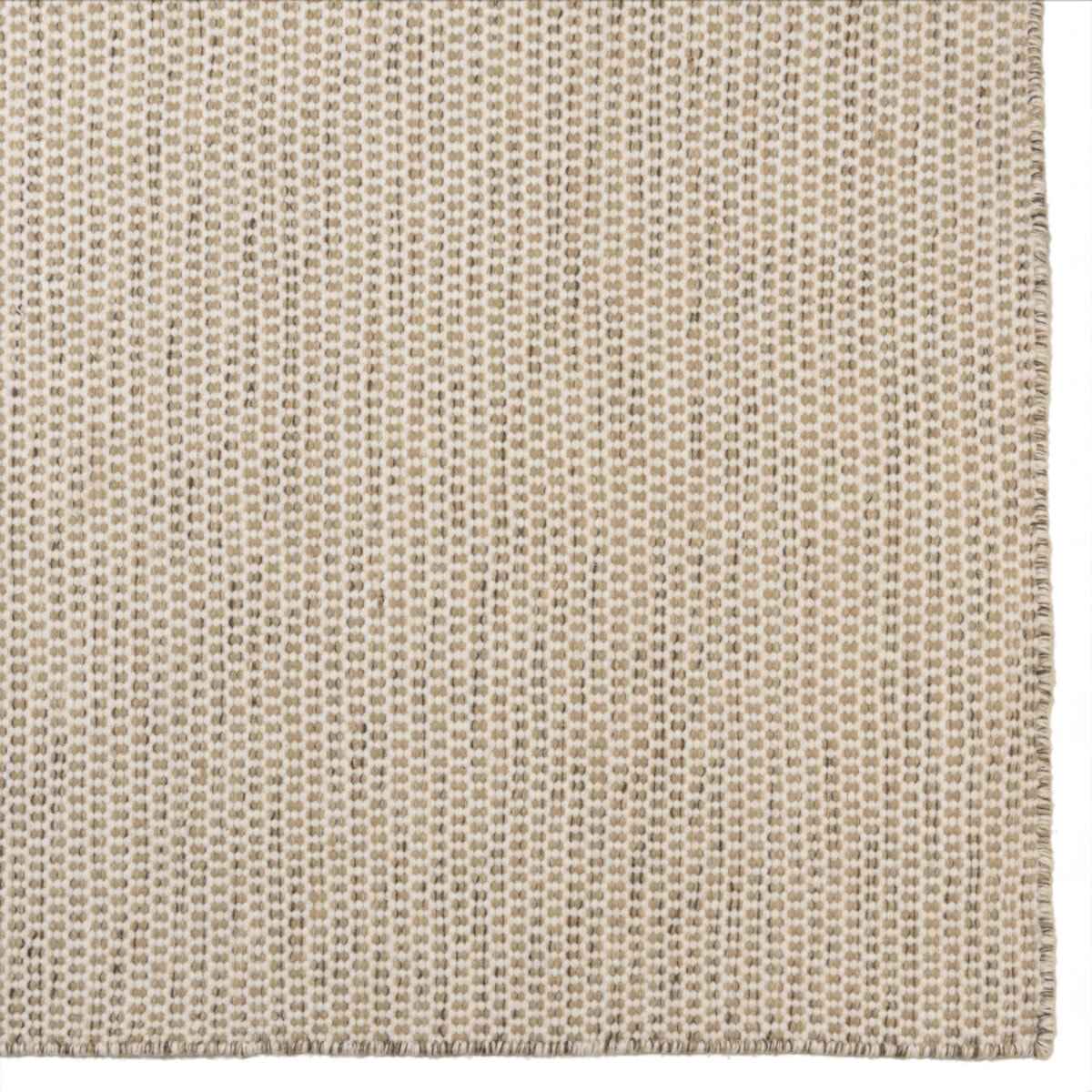 QUENTIN - Tapis rect. 160x230cm laine tissée couleur blanc/marron chiné