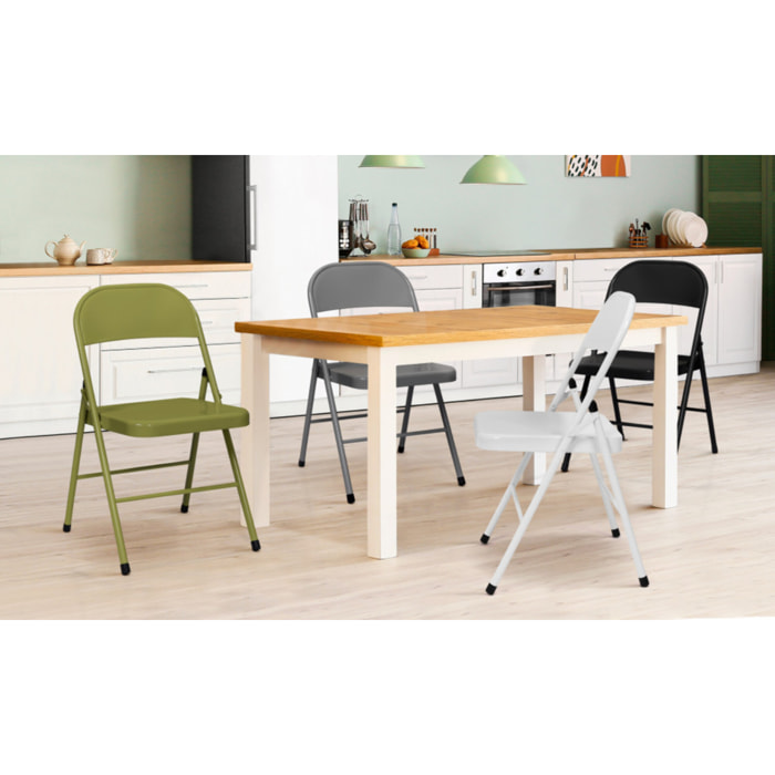 Chaises métal pliante Lucy - Gris