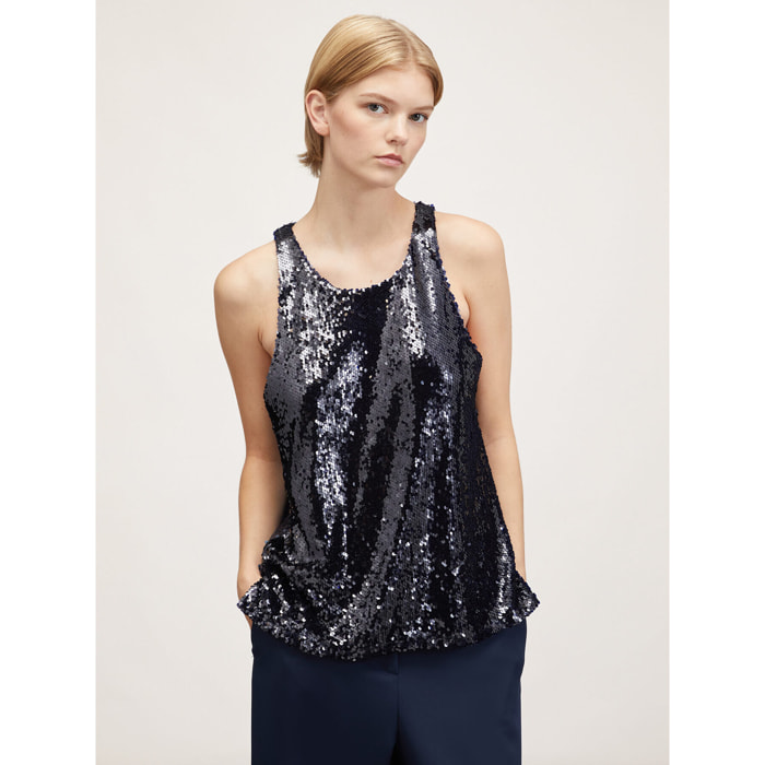Motivi - Top in paillettes - Blu