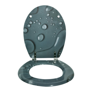 Abattant wc MDF MOANA Gris - Charnières Inox MSV