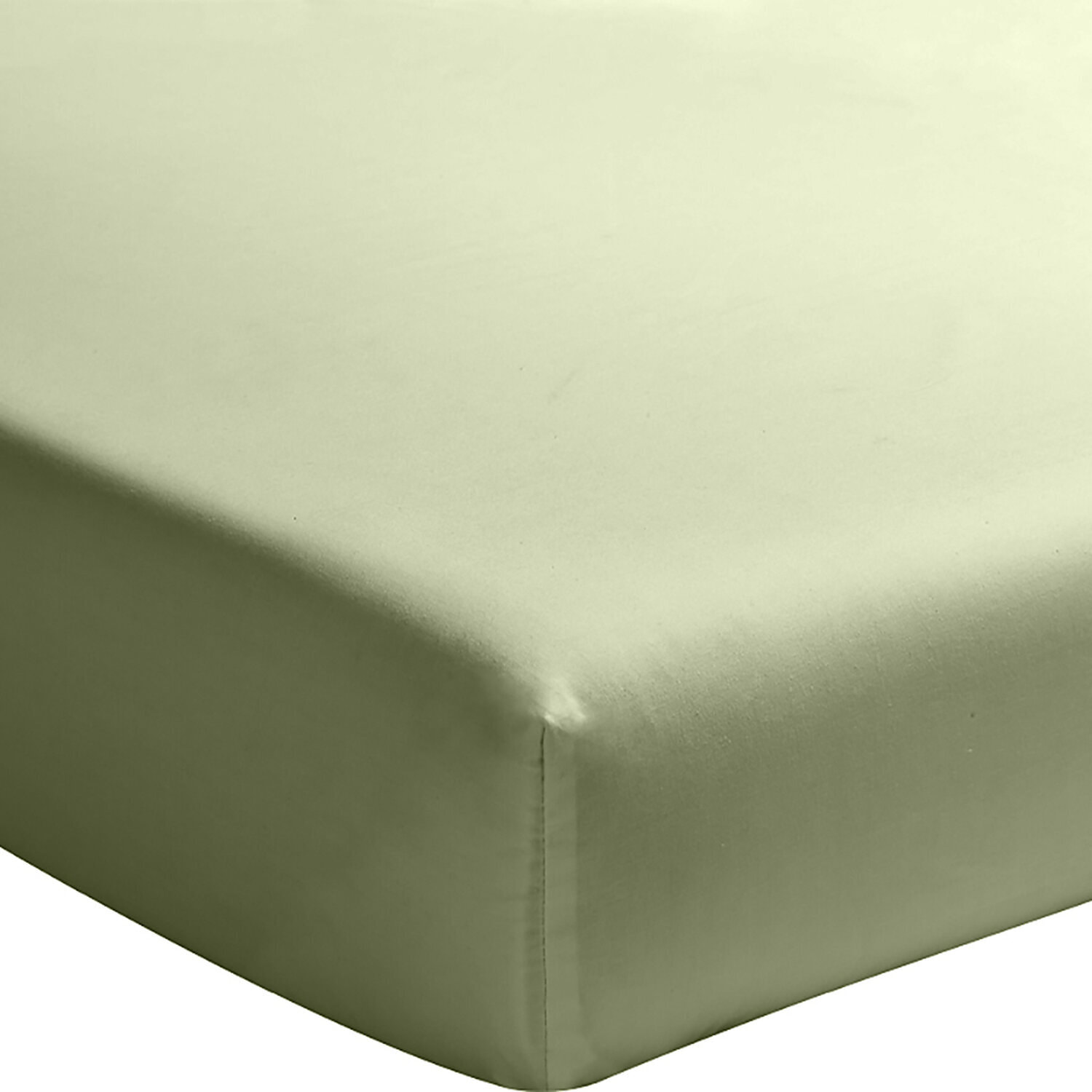 Drap housse - bonnet 30cm 100% percale de coton lavé vert d'eau