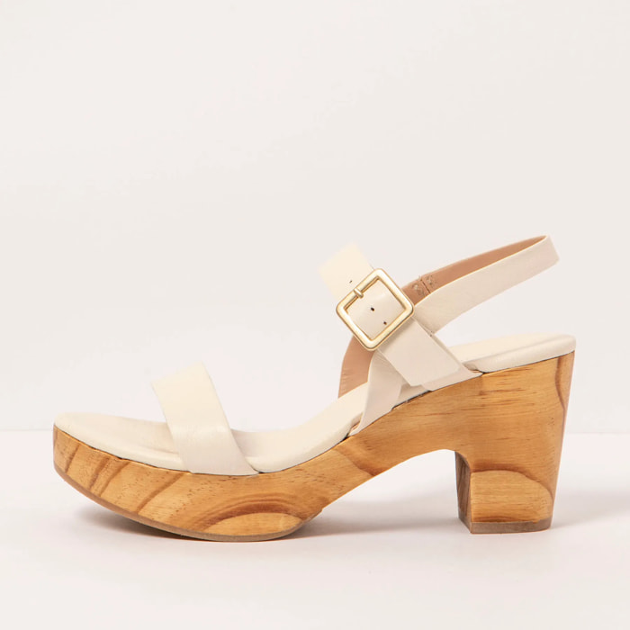 Sandalias con tacón S3272 NAPPA CREAM/ ST.LAURENT SANDAL color Cream