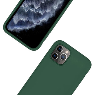 Coque iPhone 11 Pro Max Silicone liquide Vert Foret + 2 Vitres en Verre trempé Protection écran Antichocs