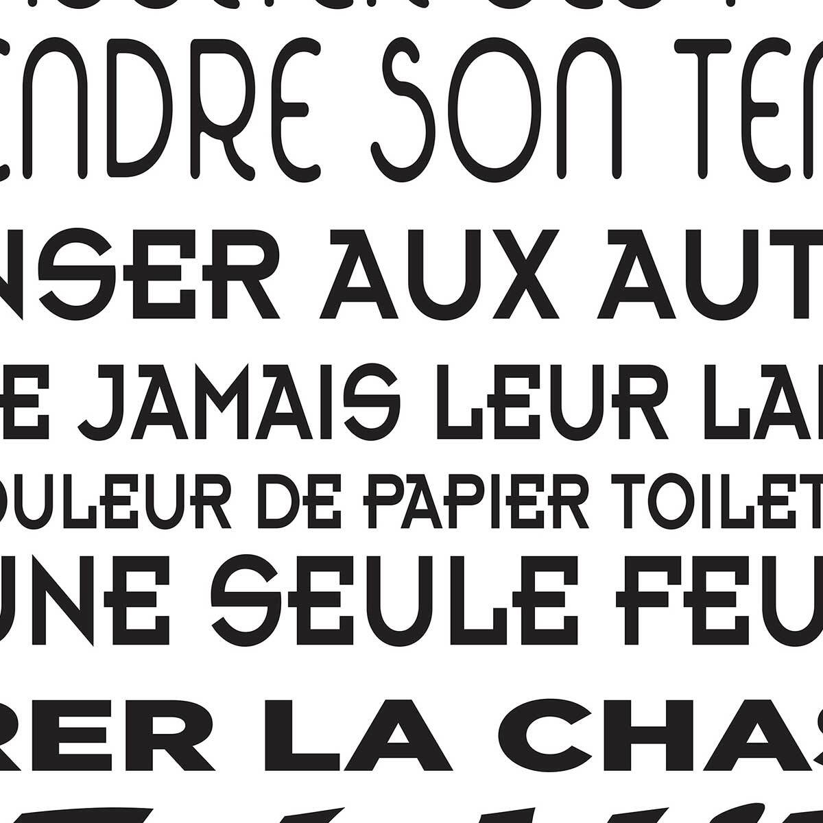 Affiche encadrée règles des toilettes typographie noire et blanche Affiche + cadre en métal - Noir