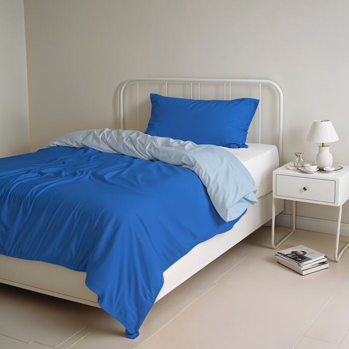 PARURE COPRIPIUMINO NATURAL COLOR PIAZZA E MEZZA - 100% COTONE MADE IN ITALY