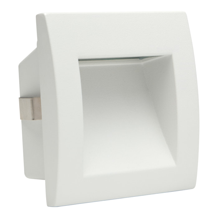 Forlight - Empotrable de pared Zilo Aluminio, Cristal Blanco, Transparente