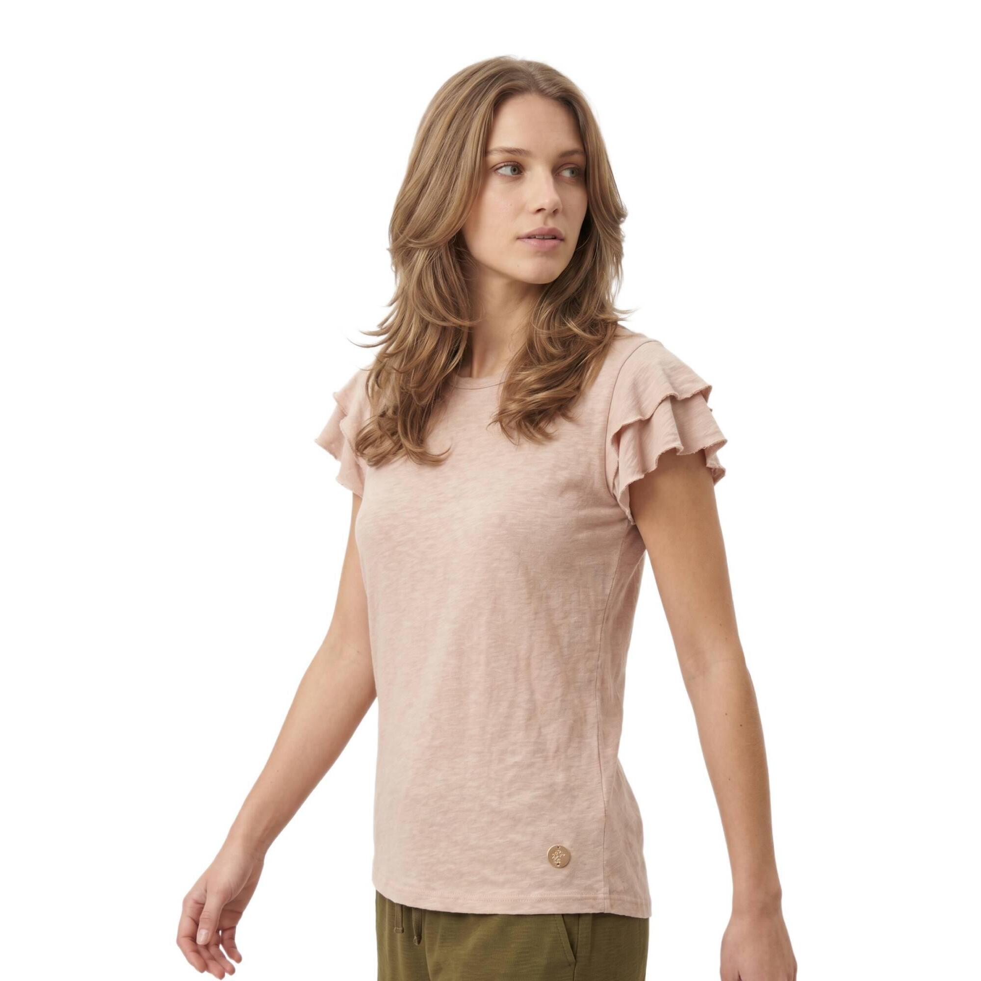 Camiseta de manga corta estilo safari urbano para mujer