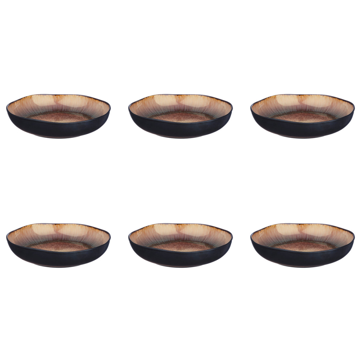 Assiette creuse IRIS Ø22,5cm - 6 pièces - Marron sauvage