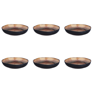 Assiette creuse IRIS Ø22,5cm - 6 pièces - Marron sauvage