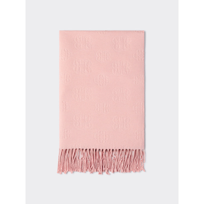 Elena Mirò - Sciarpa con logo embossed - Rosa