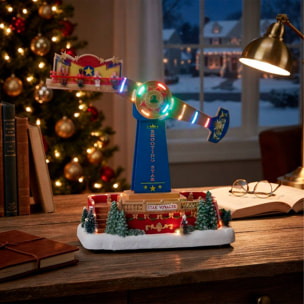 Decoración navideña led martillo meteorito con movimiento y música, funciona con pilas, figura iluminada para navidad 28,5x20x41cm