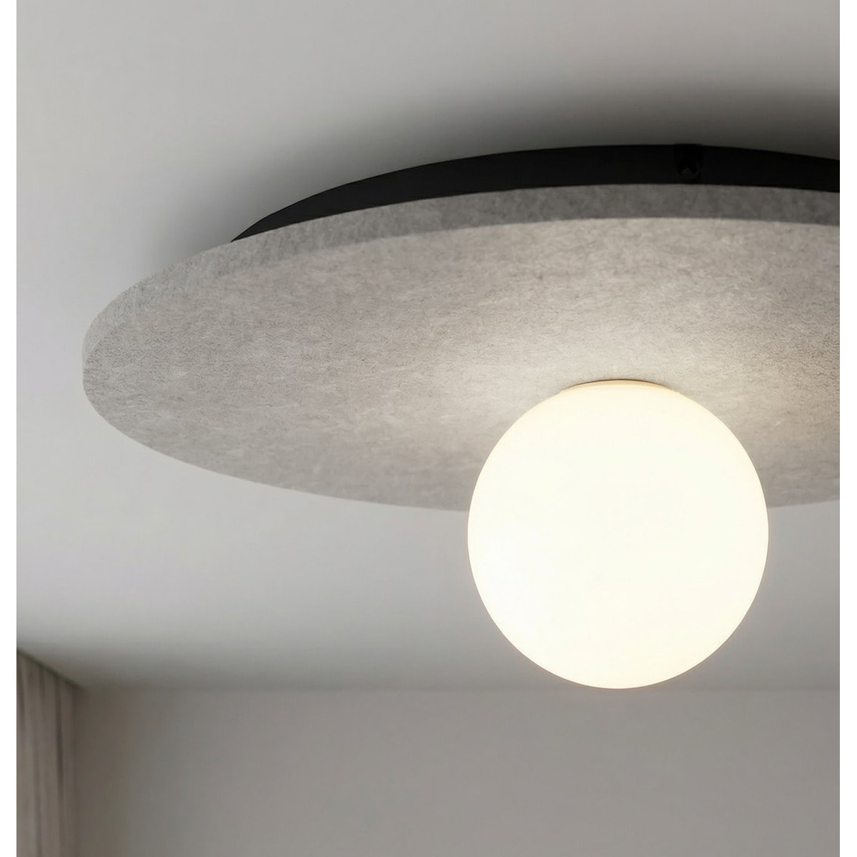 Lampada da soffitto CALMA in feltro grigio
