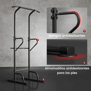 Barra de Dominadas Altura Regulable 180-212 cm, Estación de Fondos Resistente para Gimnasio en Casa, Máquina Dominadas Multifuncional, para Entrenamiento de Fuerza, Carga 120 kg