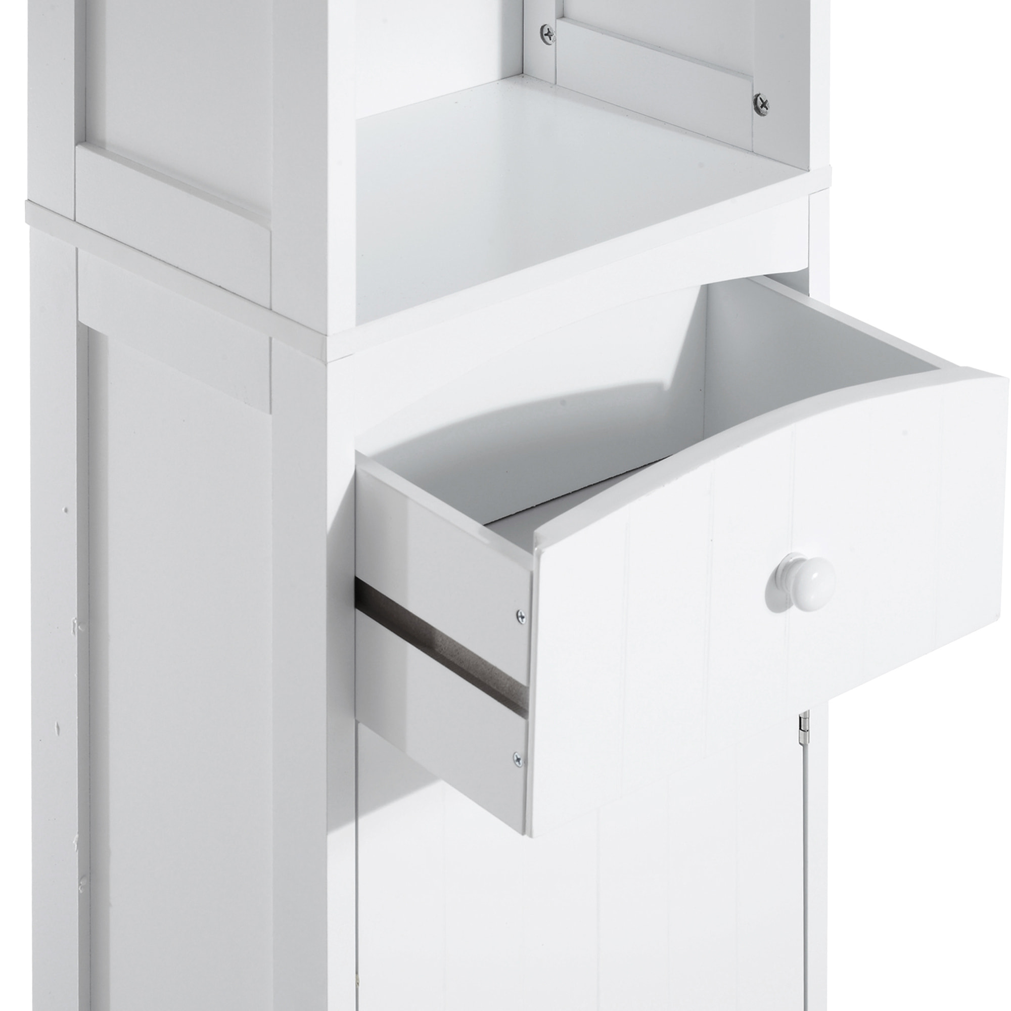 Meuble colonne de salle de bain moderne 34L x 24l x 170H cm blanc