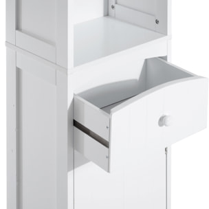 Meuble colonne de salle de bain moderne 34L x 24l x 170H cm blanc