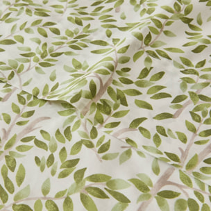 Sábana algodón hojas Grama color verde