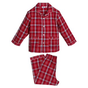 PIGIAMA BAMBINO in flanella scozzese rosso e bianco