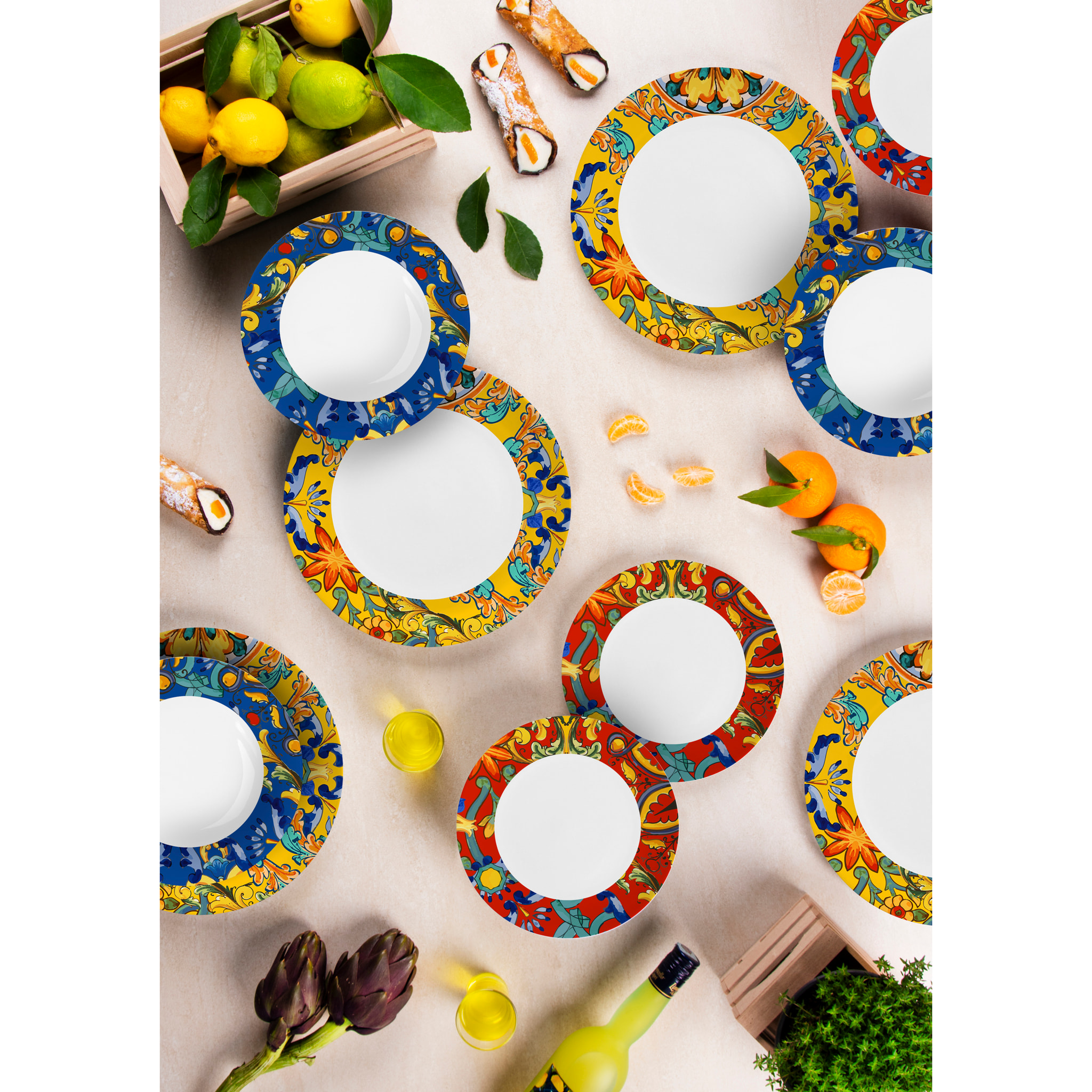 Servizio piatti 18 pezzi Excelsa – Erice, Porcellana Multicolore