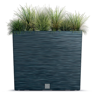 Macetero color antracita, con depósito, colección FURU, de 58 x 18 x 49,8 cm, capacidad de 12 L.