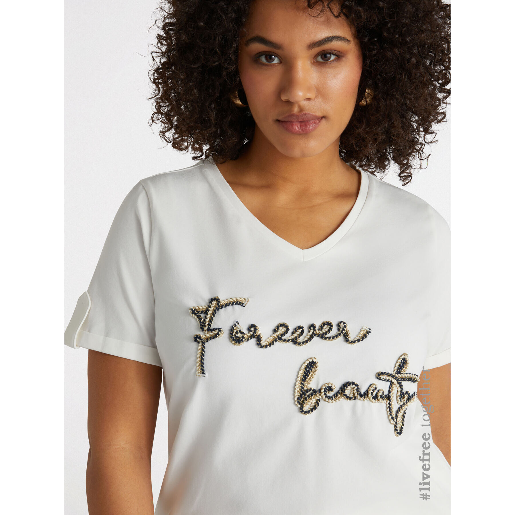 Fiorella Rubino - T-shirt con scritta in corda - Bianco