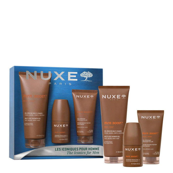 Men [boost]³ - Coffret Déodorant Protection 24h 50ml + Gel Hydratant Défatigant Eclair 50ml + Gel Douche 200ml