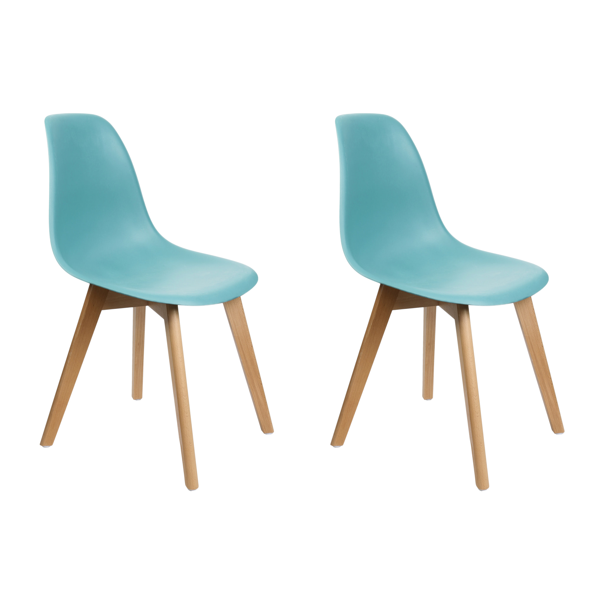 Chaise Scandinave Coque Bleu Celadon - Lot De 2