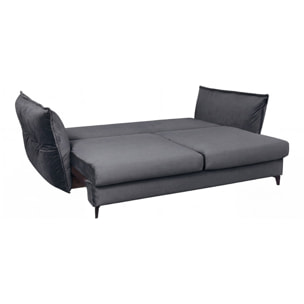 Canapé Velours Droit Convertible Verduro - 3 Places