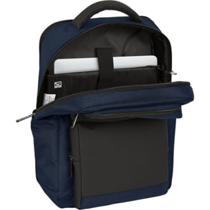 Mochila 2 bolsillos portatil 15,6+usb safta business "dark blue"