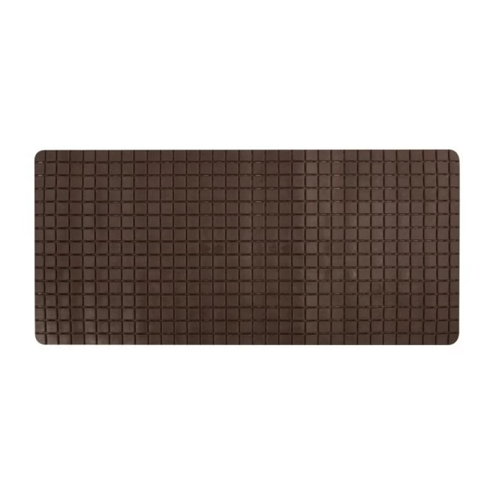 Tapis Fond de baignoire antidérapant Caoutchouc QUADRO 36x76cm Marron chocolat MSV