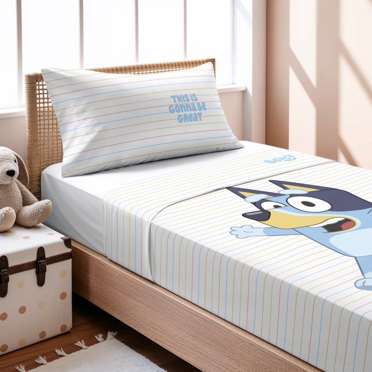 Sábana encimera BLUEY + funda almohada 45x110 .